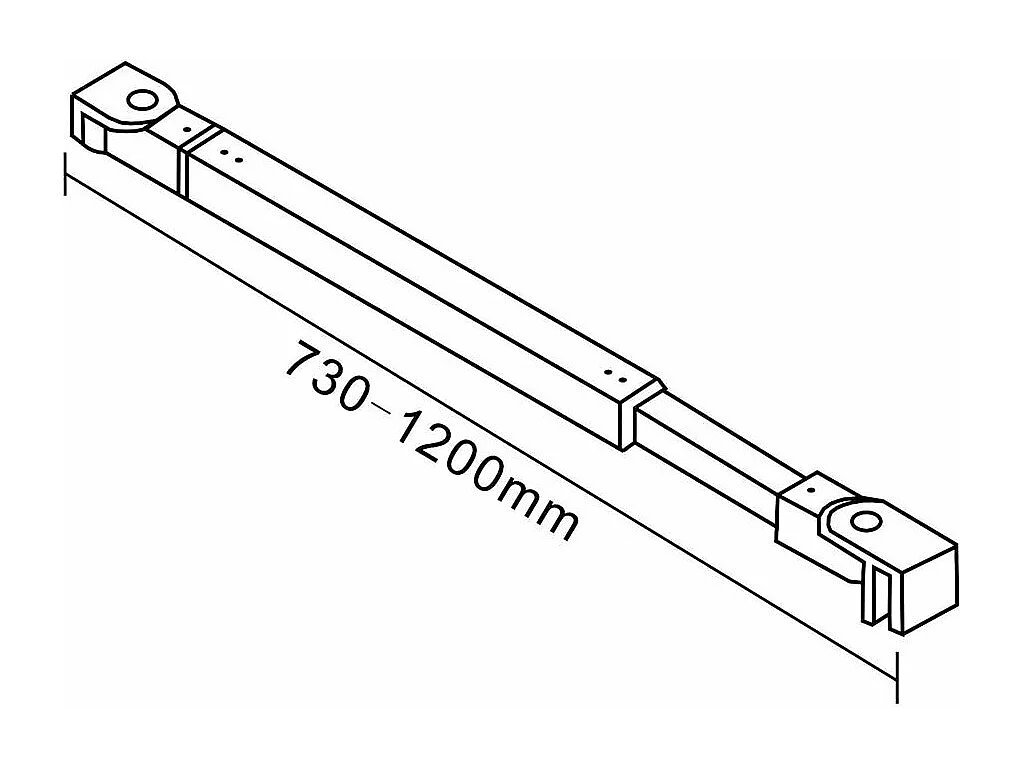 AICA paroi de douche 120x200cm avec 2 barre de fixation carrée 73-120cm,Paroi de douche à l'italienne,8mm verre anticalcaire,style atelier -Noir mat
