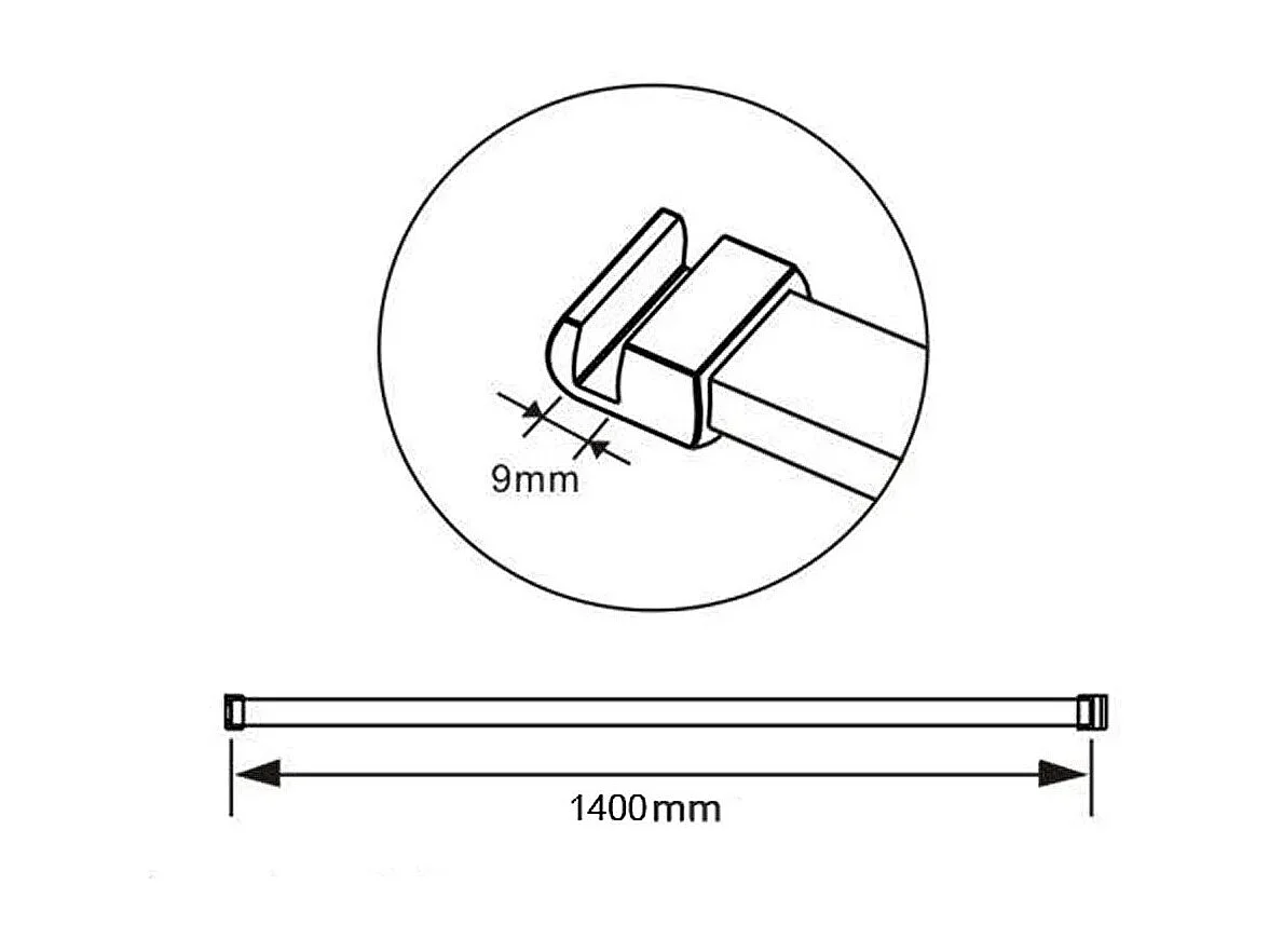 AICA paroi de douche à l'italienne chrome 70x190cm,6mm verre anticalcaire avec bandes horizontales sérigraphiées,avec barre de fixation 140cm
