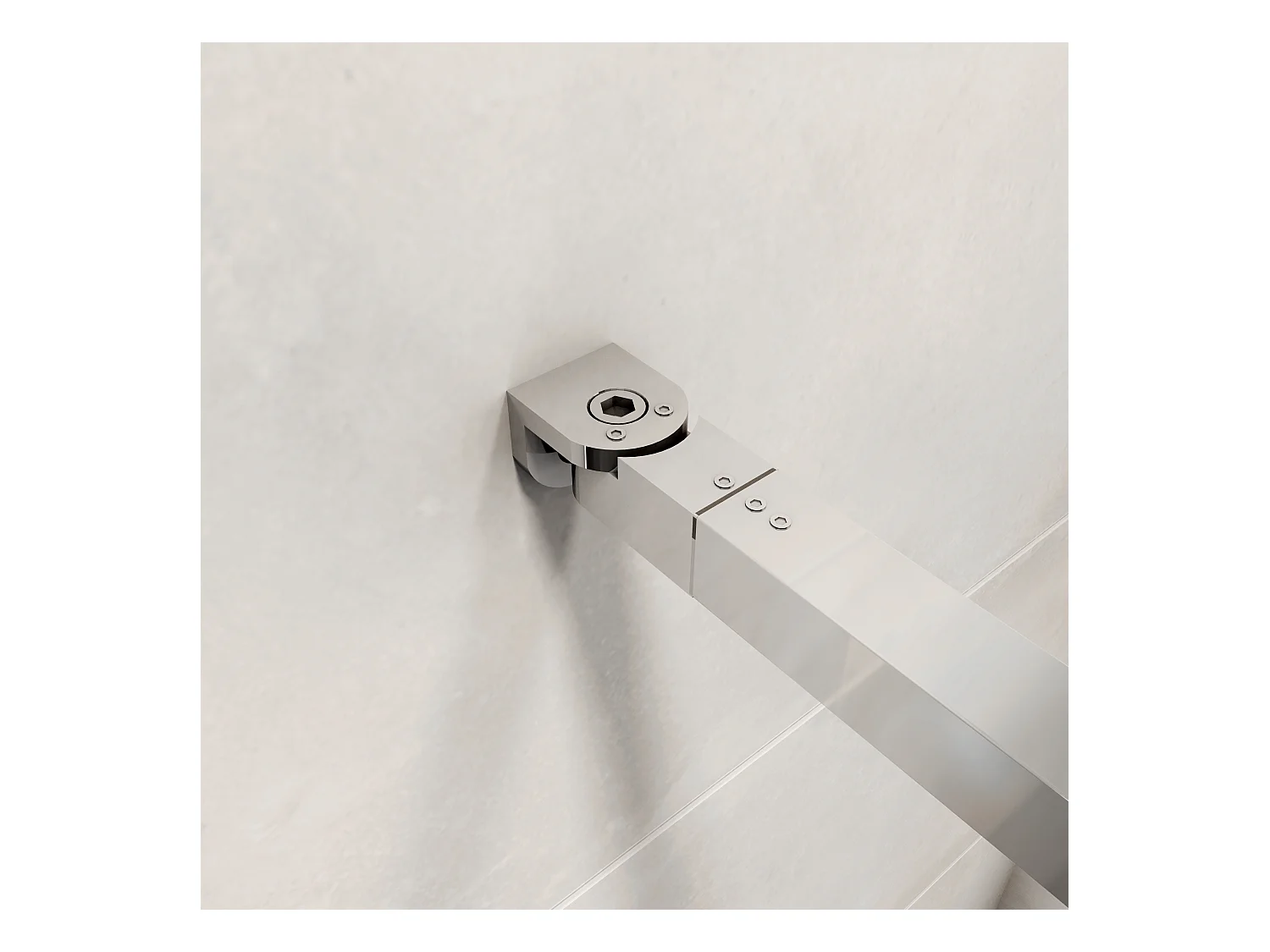 AICA paroi de douche à l'italienne 60x190cm,6mm verre anticalcaire avec bandes horizontales sérigraphiées,barre de fixation extensible 73-120cm