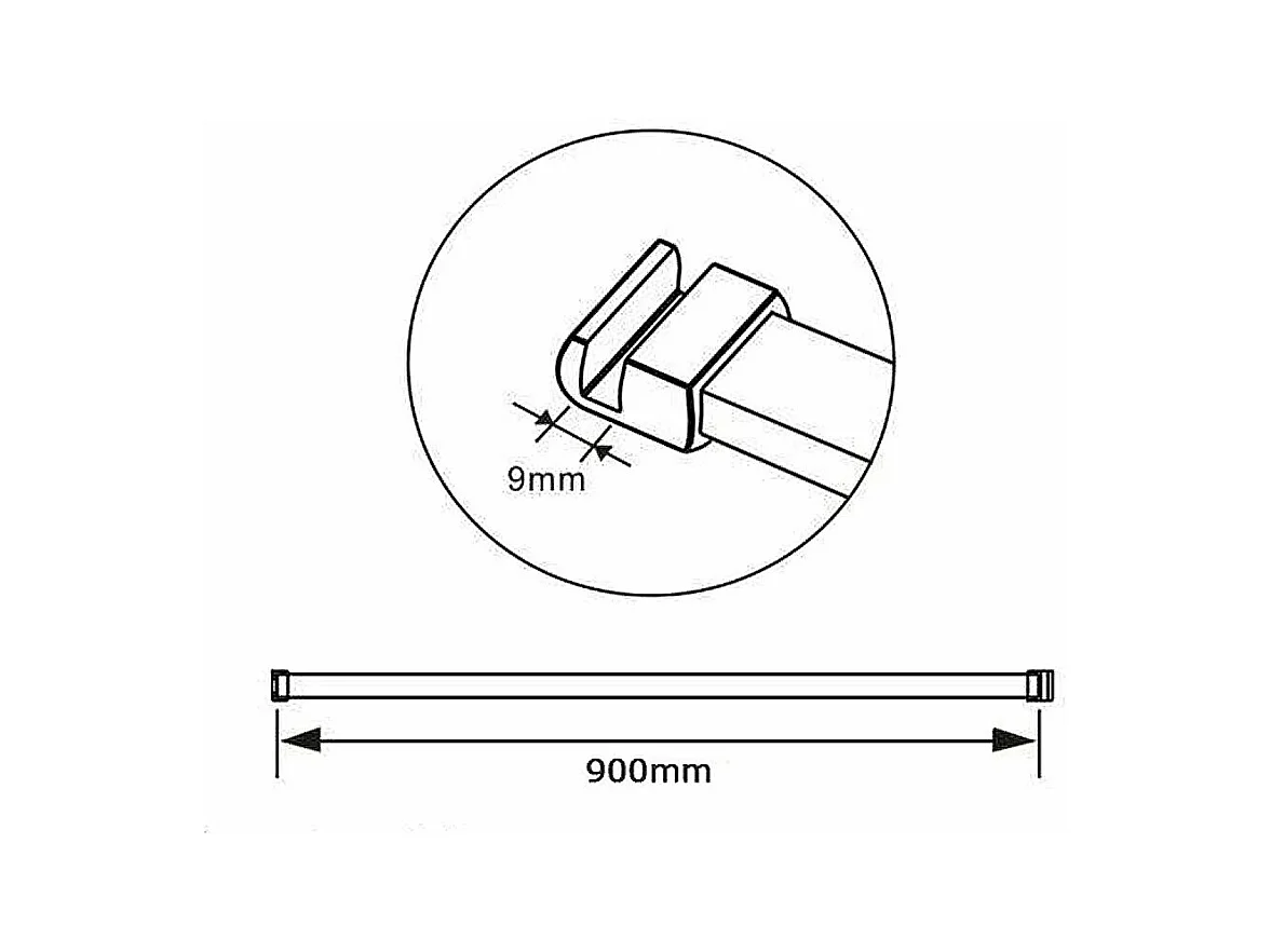 AICA paroi de douche 80x200cm avec barre de fixation carrée 90cm,Paroi de douche à l'italienne,8mm verre anticalcaire,style atelier - Noir mat