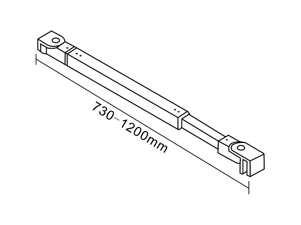 AICA paroi de douche 80x200cm avec barre de fixation carrée 73-120cm,Paroi de douche à l'italienne,8mm verre anticalcaire,style atelier - Noir mat