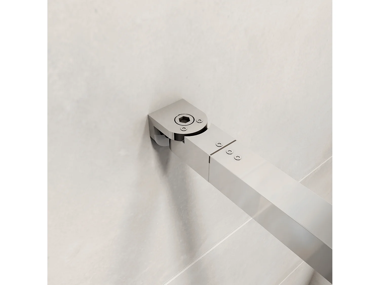 AICA paroi de douche à l'italienne 90x190cm,6mm verre anticalcaire avec bandes horizontales sérigraphiées,barre de fixation extensible 73-120cm