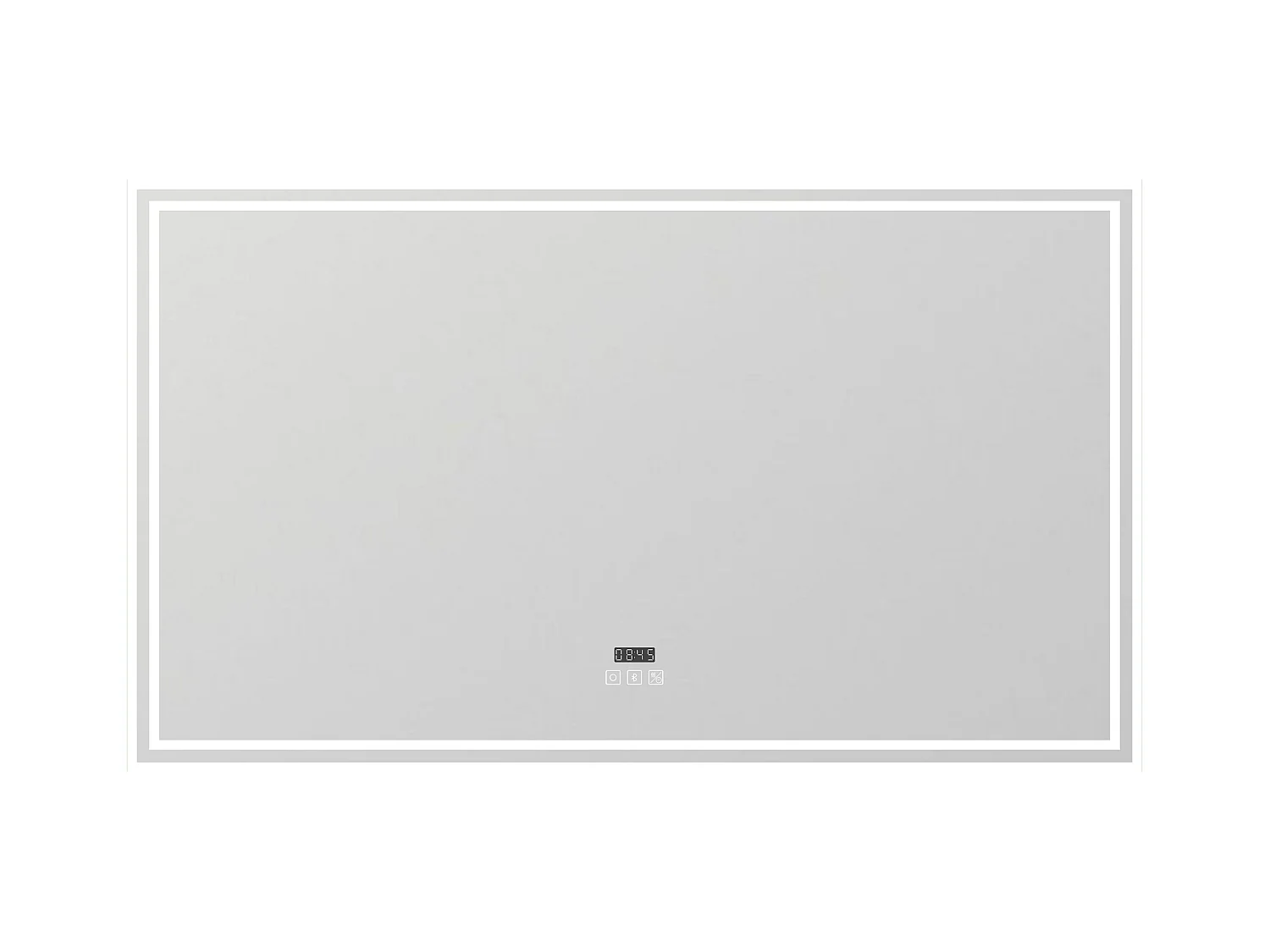 AICA Miroir de salle de bain Bluetooth 160x80 cm, tricolore + horloge + mémoire + dimmable + anti-buée, IP44 Miroir LED