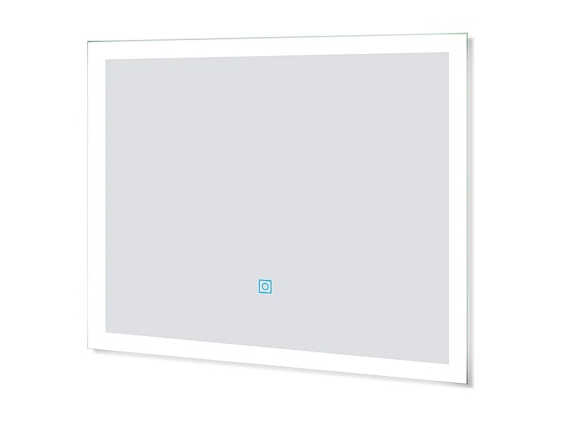AICA Miroir lumineux à LED, 80x60cm, dimmable, avec mémoire et anti-buée, IP44, horizontal/vertical, blanc froid