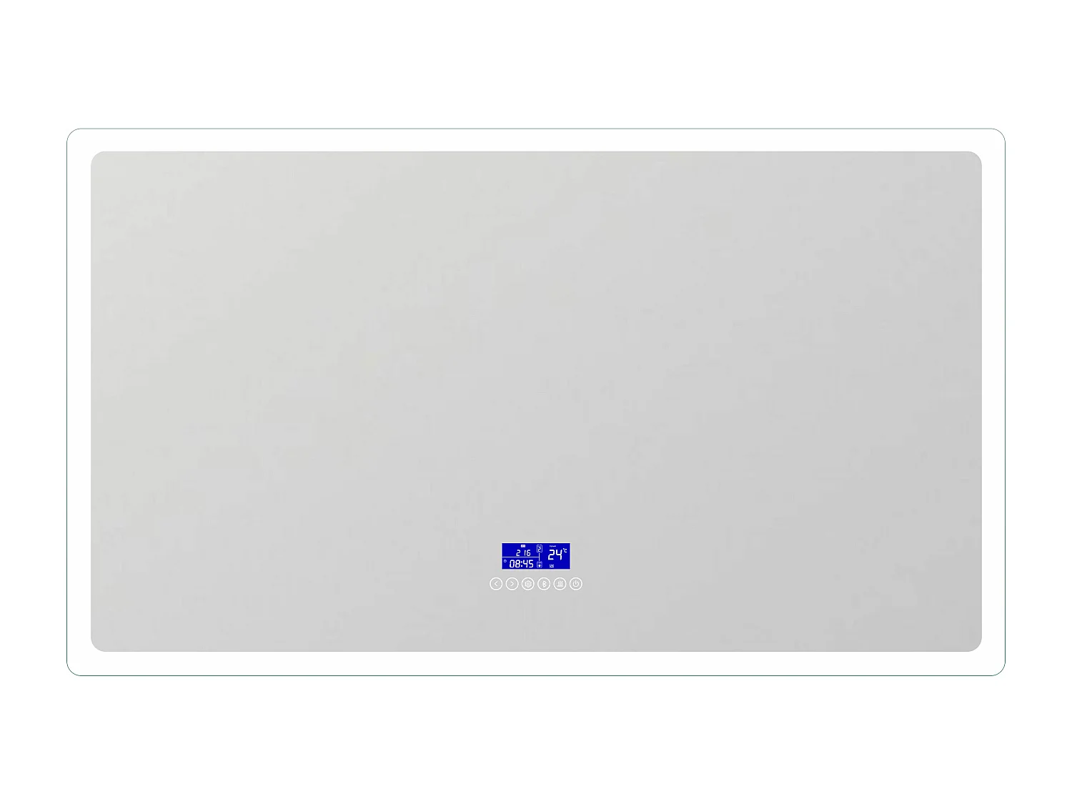 AICA Miroir LED Bluetooth 70x50cm avec Tricolore + Horloge, Date, Température + Dimmable + Mémoire + Anti-buée