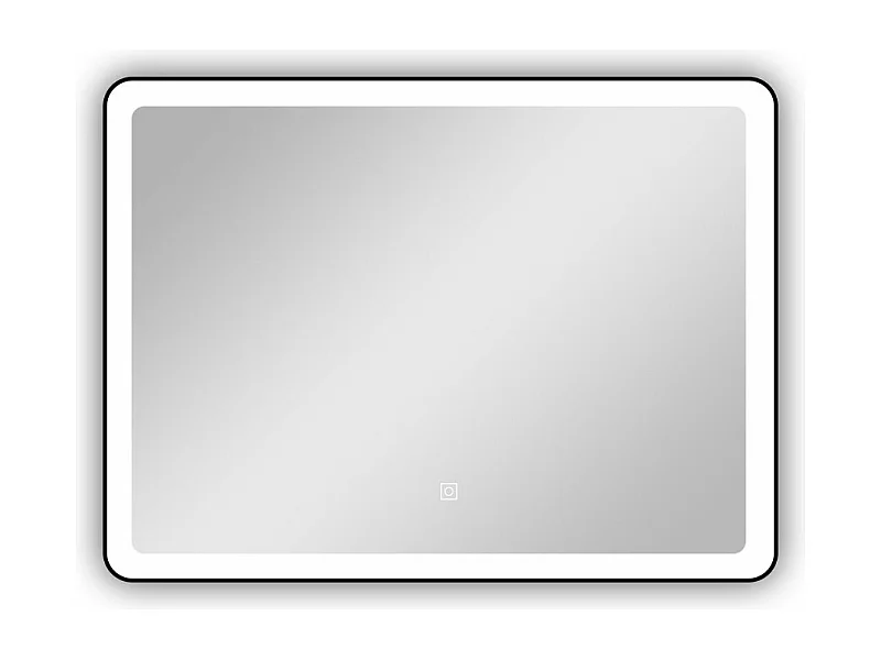 AICA Miroir de salle de bain LED 70x50cm avec cadre noir, tricolore + anti-buée + mémoire + gradation infinie