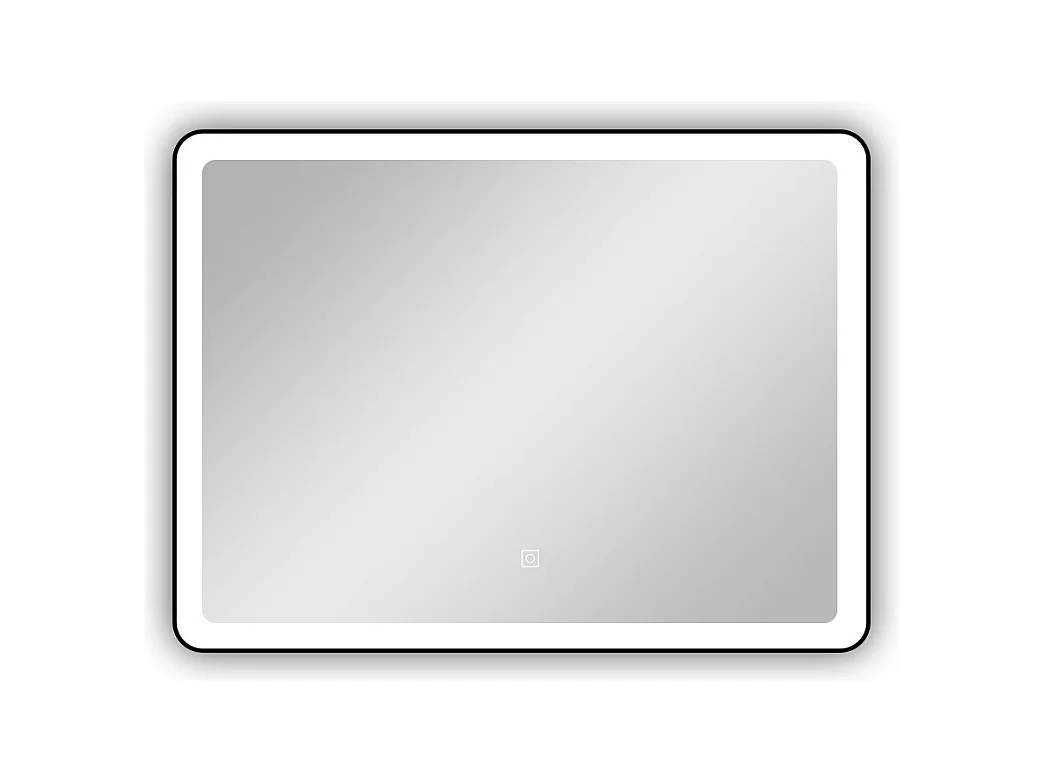 AICA Miroir de salle de bain LED 70x50cm avec cadre noir, tricolore + anti-buée + mémoire + gradation infinie