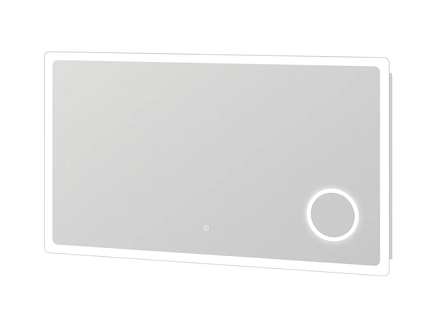 AICA Miroir de salle de bain LED 80x60cm anti-buée tricolore avec loupe 3x, mémoire et gradation infinie