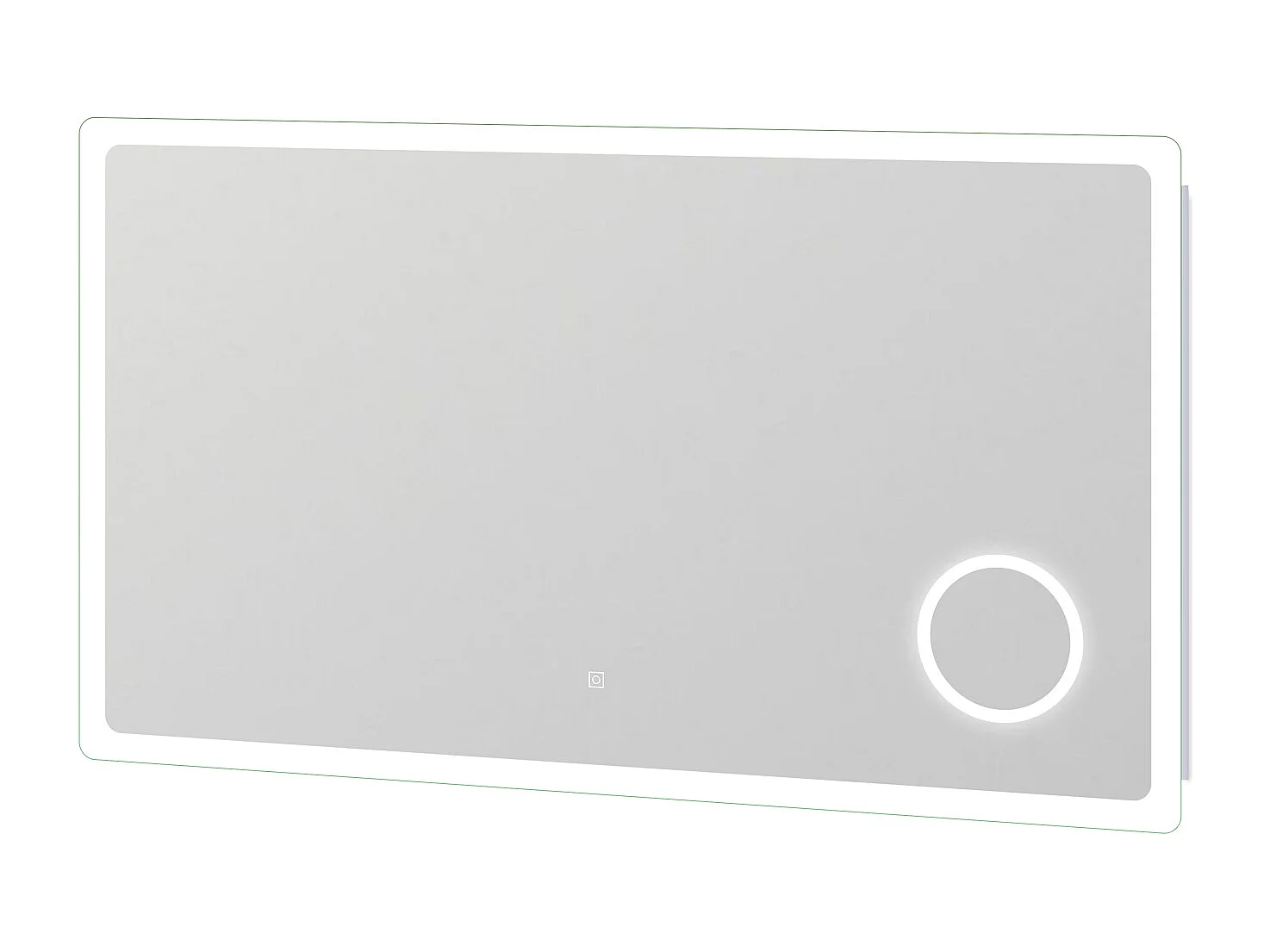 AICA Miroir de salle de bain LED 80x60cm anti-buée tricolore avec loupe 3x, mémoire et gradation infinie