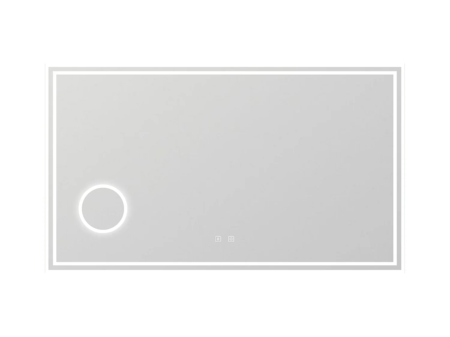 AICA Miroir salle de bain Bluetooth 140x80cm tricolore avec loupe 3x, dimmable, mémoire et anti-buée, IP44 Miroir LED