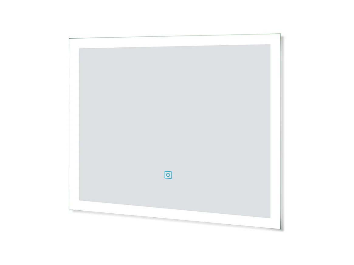 AICA Miroir lumineux à LED, 70x50cm, dimmable, avec mémoire et anti-buée, IP44, horizontal/vertical, blanc froid