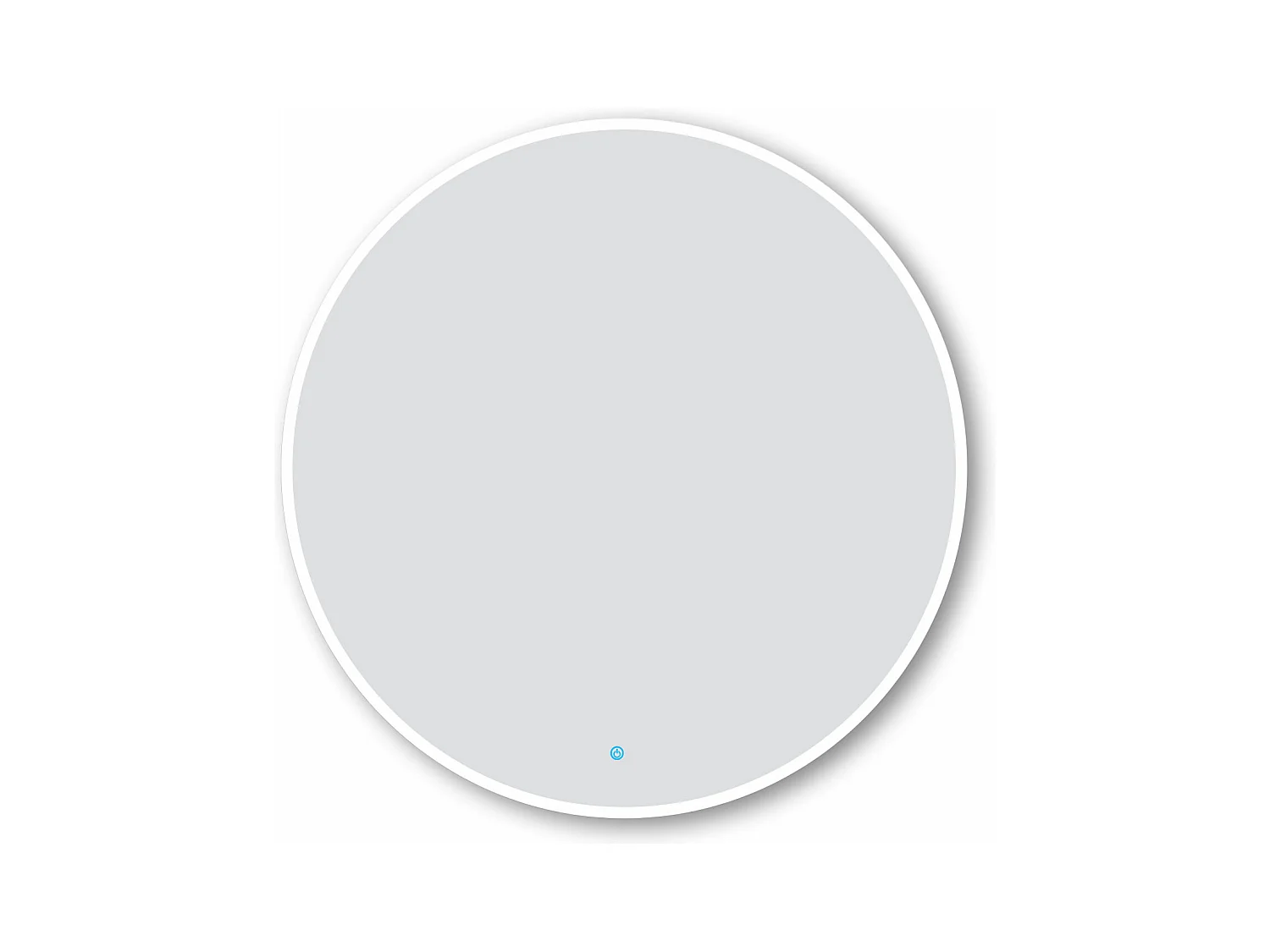 AICA Miroir de salle de bain LED rond de 90cm, dimmable + mémoire + antibuée, avec interrupteur tactile, blanc