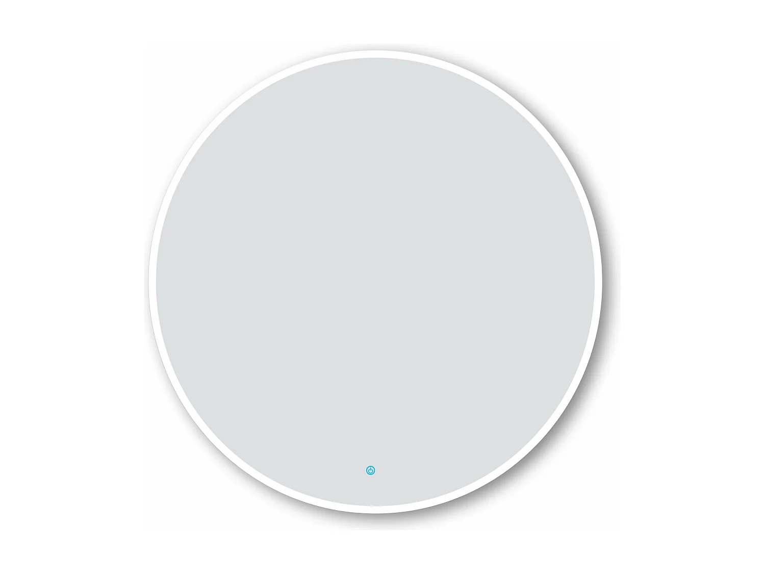 AICA Miroir de salle de bain LED rond de 90cm, dimmable + mémoire + antibuée, avec interrupteur tactile, blanc
