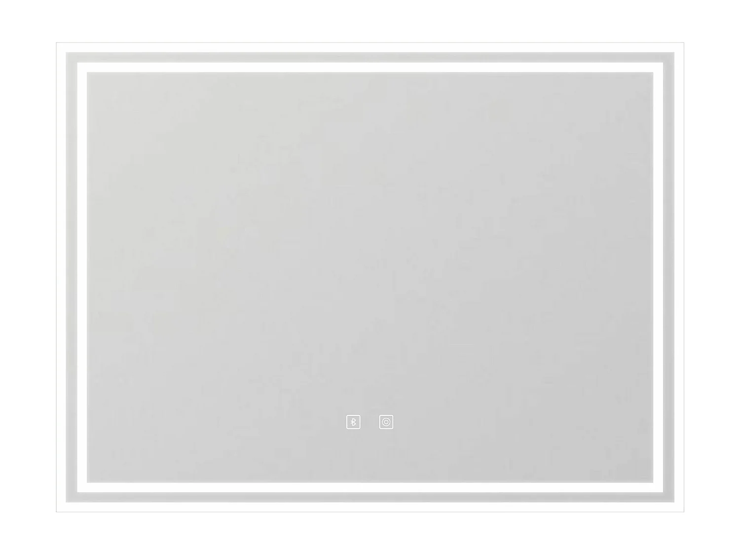 AICA Miroir de salle de bain Bluetooth LED 80x60cm avec lumière tricolore dimmable + mémoire + anti-buée, IP44