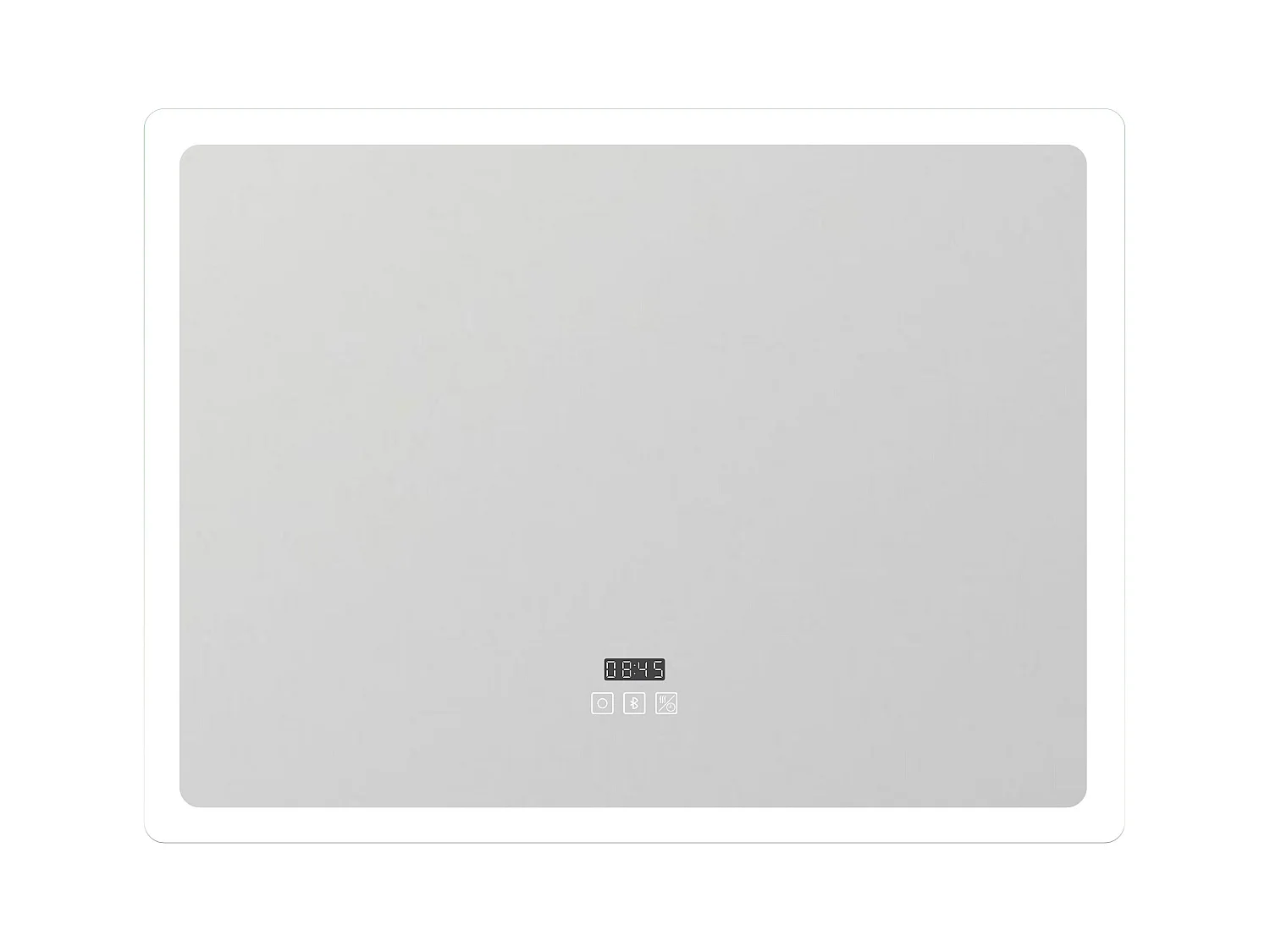 AICA Miroir Bluetooth 100x60 cm, tricolore + horloge + mémoire + dimmable + anti-buée, miroir LED étanche IP44