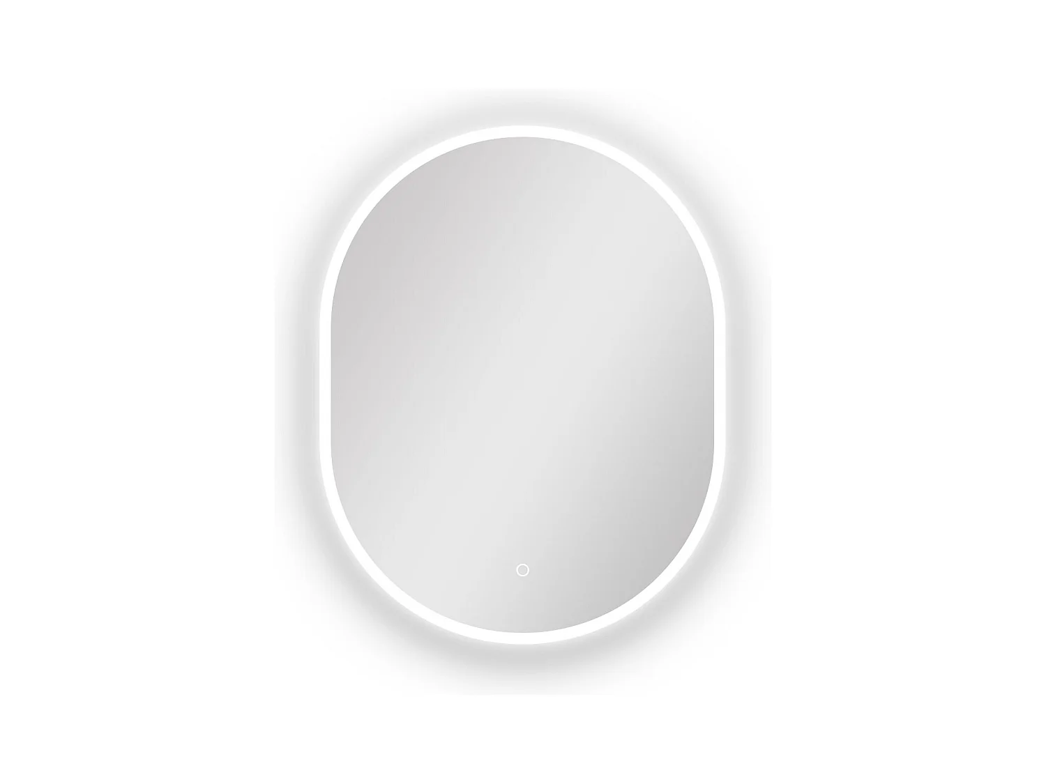 AICA Miroir de salle de bain ovale 60x80cm, mémoire + dimmable + anti-buée, IP44, 6000K blanc froid