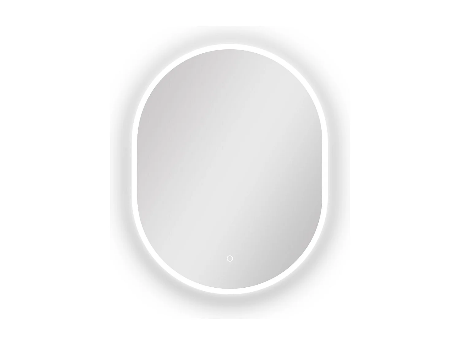 AICA Miroir de salle de bain ovale 60x80cm, mémoire + dimmable + anti-buée, IP44, 6000K blanc froid