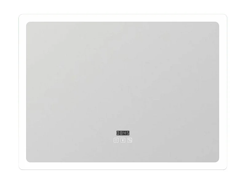 AICA Miroir Bluetooth 120x70 cm, tricolore + horloge + mémoire + dimmable + anti-buée, miroir LED étanche IP44