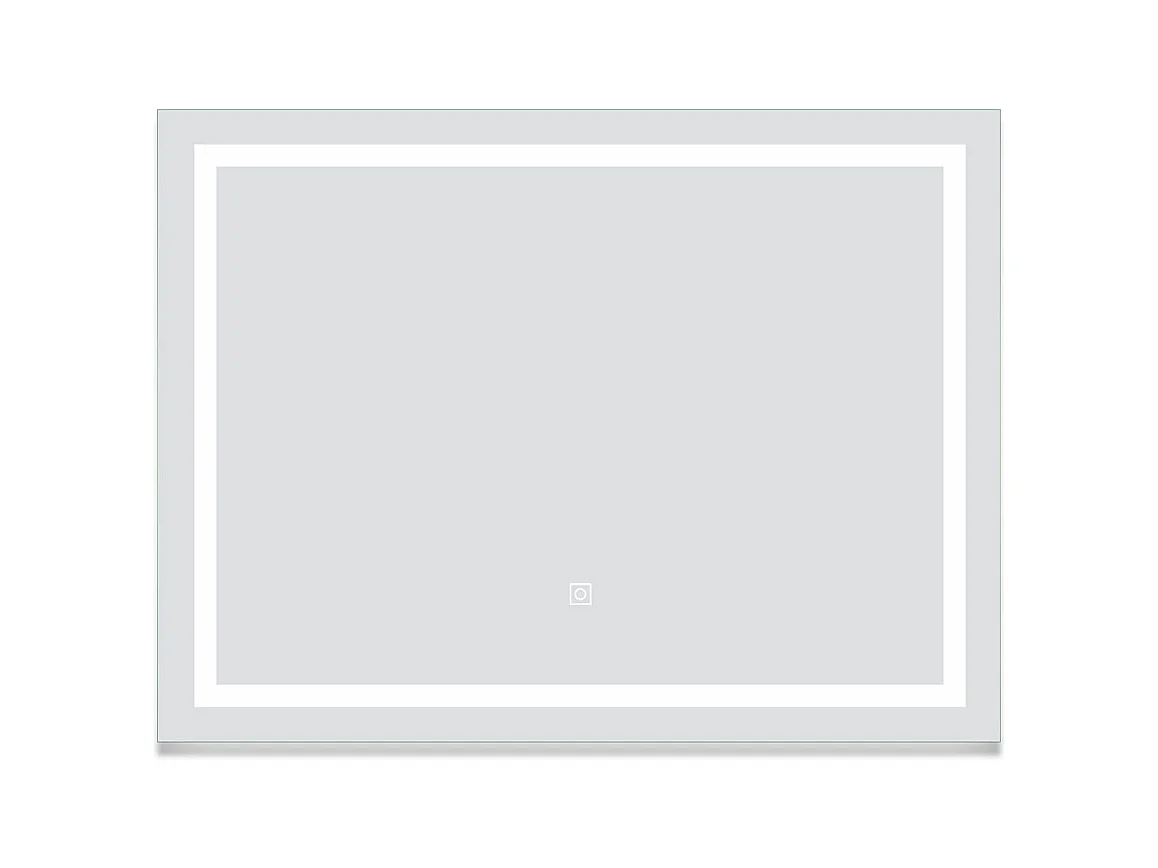 AICA Miroir de salle de bain 80x60cm Tri-color anti-buée LED avec mémoire et lumière gradation