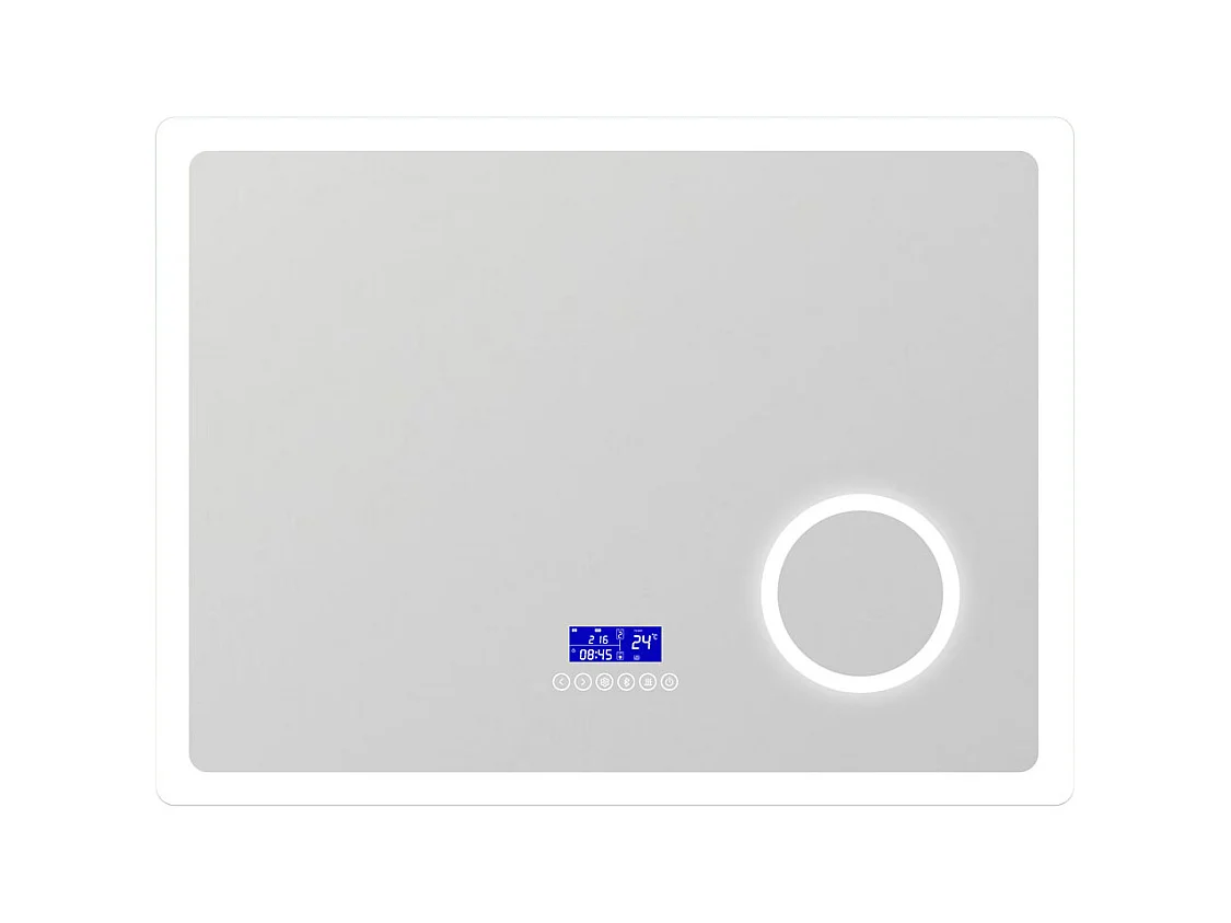 AICA Miroir de salle de bain led bluetooth, 100x60cm Anti-buée, 3x Loupe, 3 couleurs de lumière