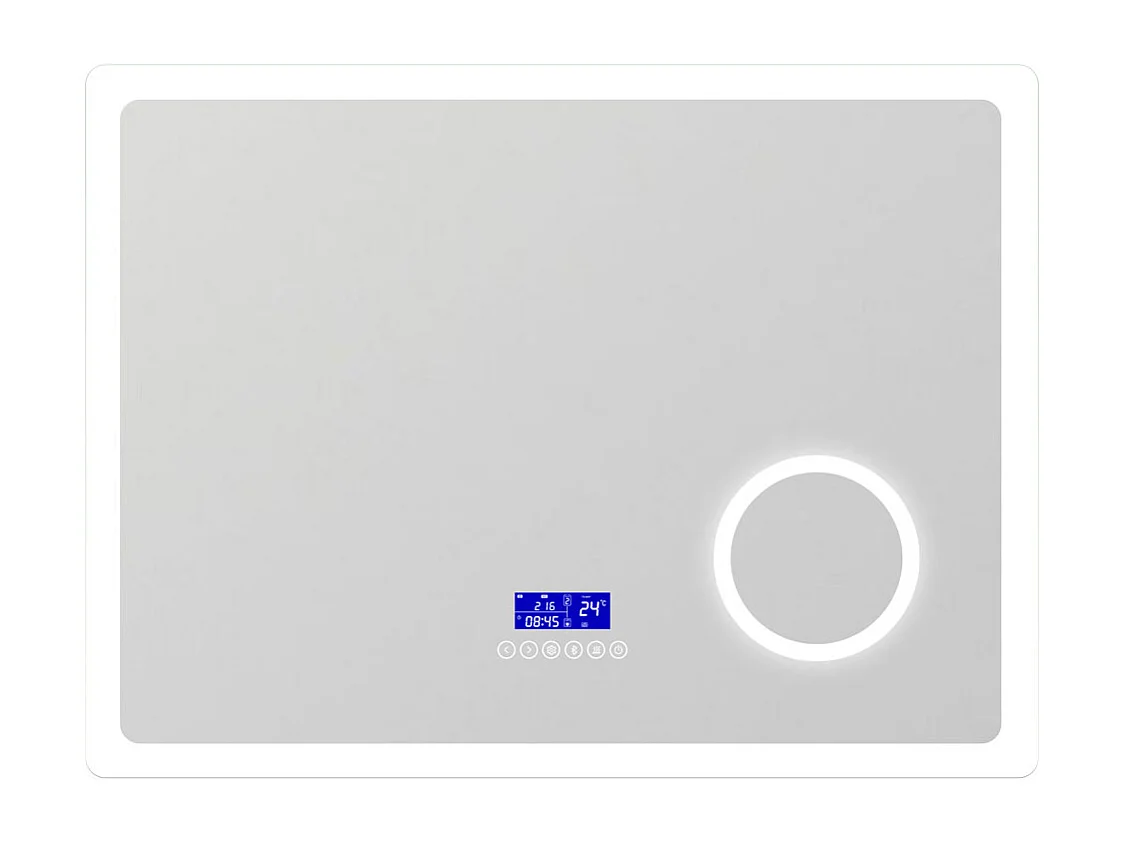 AICA Miroir de salle de bain led bluetooth, 100x60cm Anti-buée, 3x Loupe, 3 couleurs de lumière