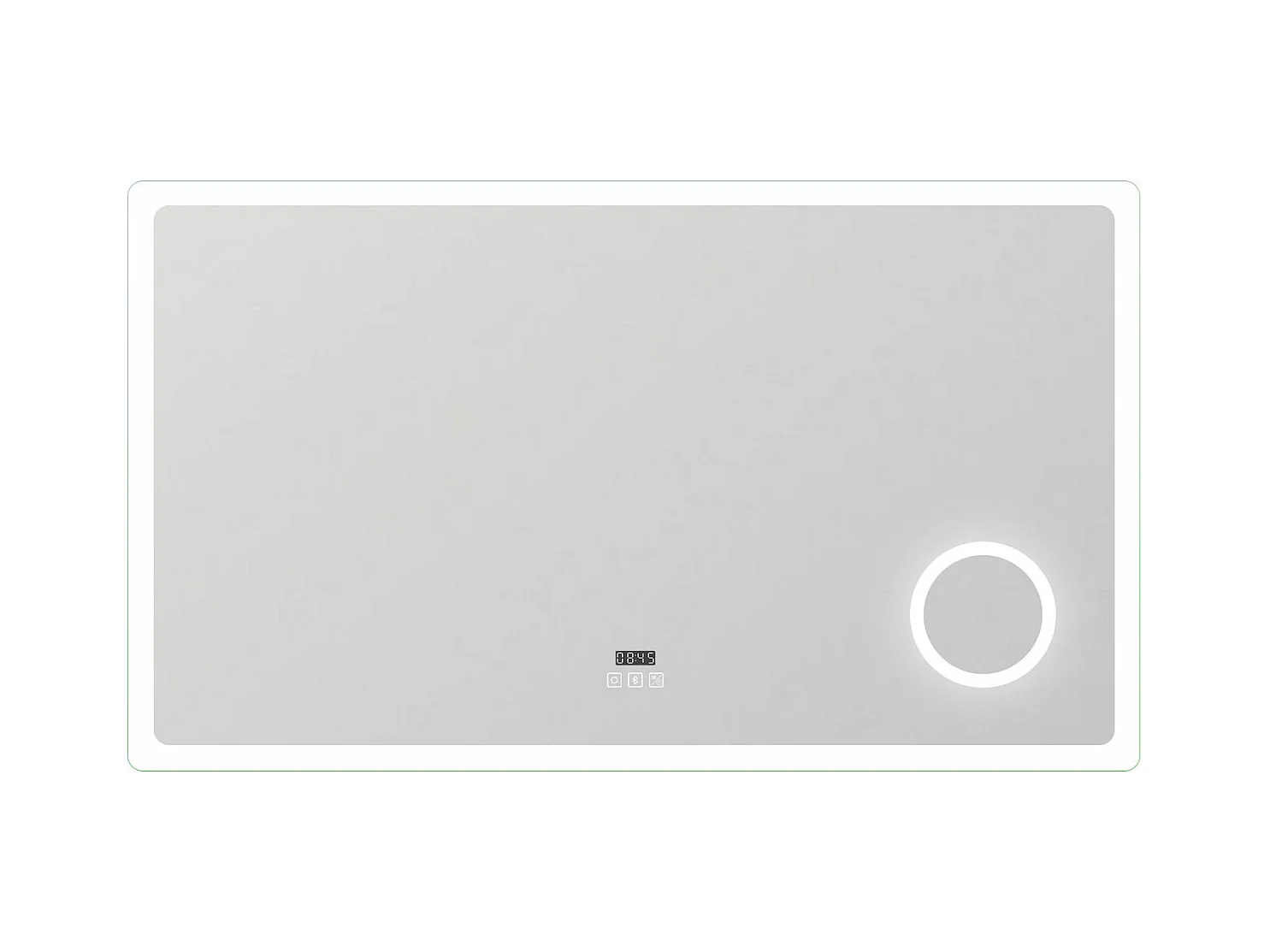 AICA Miroir salle de bain bluetooth + loupe + horloge + tricolore + anti-buée 120x70cm dimmable,mémoire,tactile,led