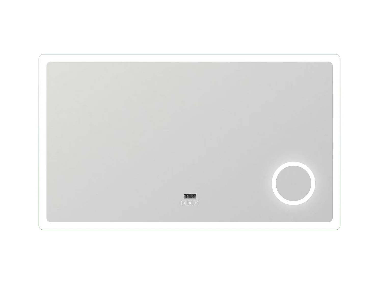 AICA Miroir salle de bain bluetooth + loupe + horloge + tricolore + anti-buée 140x80cm dimmable,mémoire,tactile,led