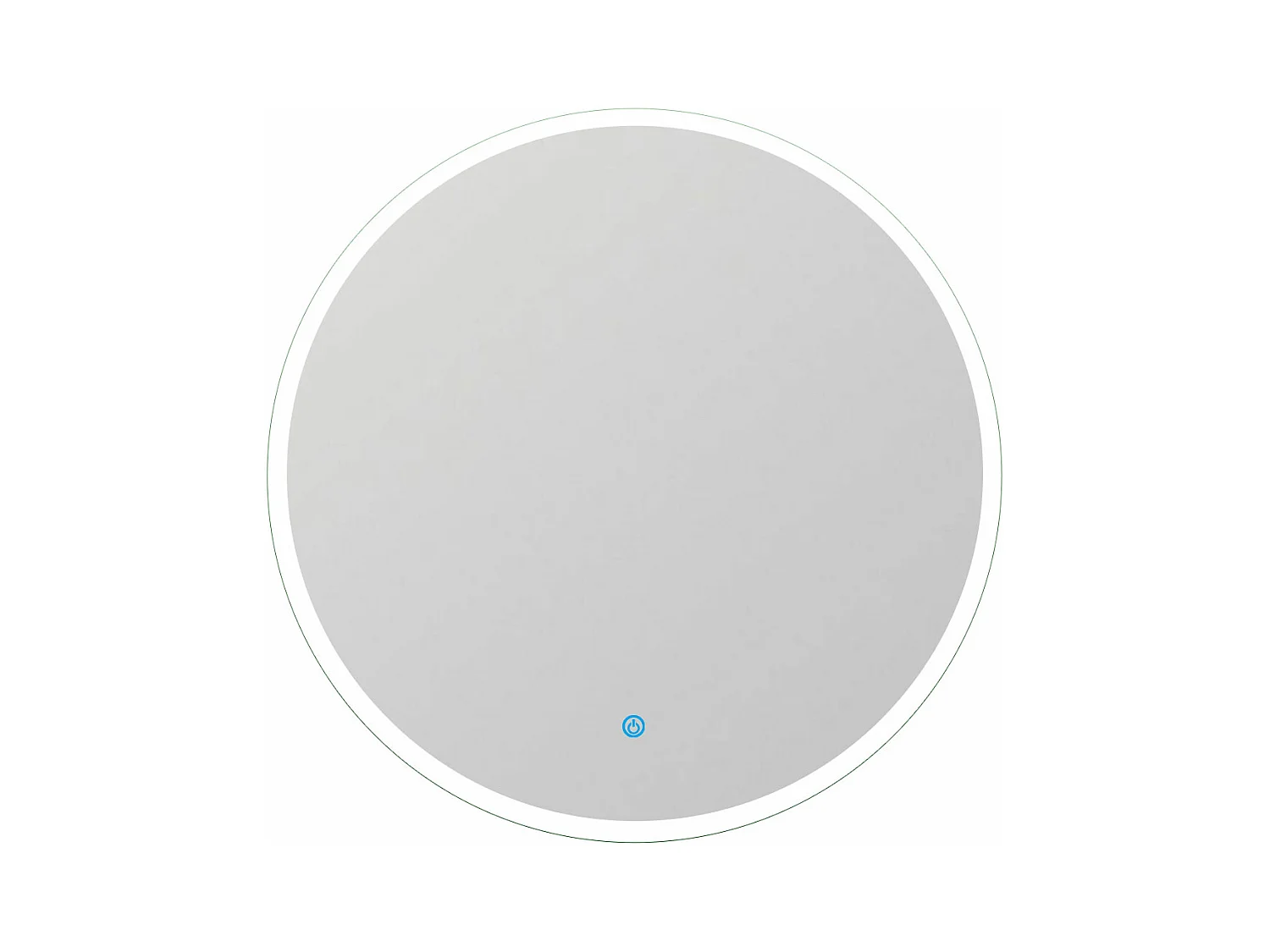 AICA Miroir de salle de bain LED rond de 60cm, dimmable + mémoire + antibuée, avec interrupteur tactile, blanc