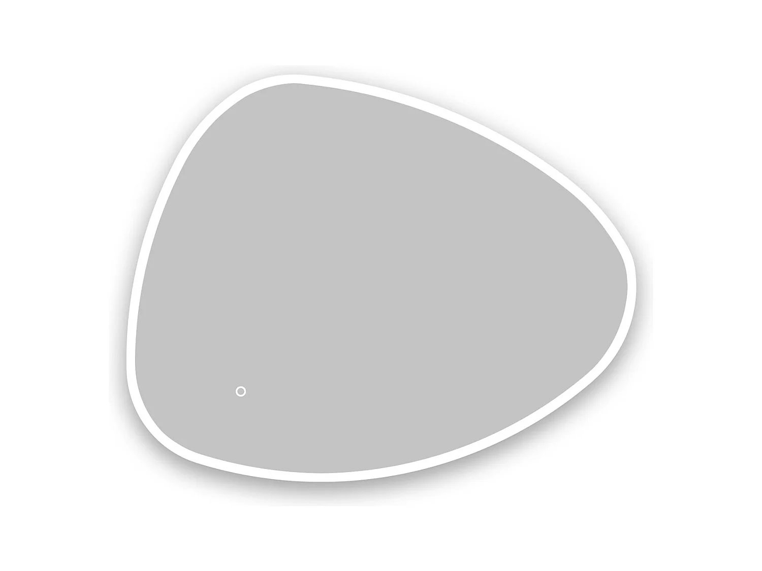 AICA Miroir de salle de bain asymétrique 80x65cm led Teardrop Mirror 3 Colours Dimmable + Anti-buée + Mémoire