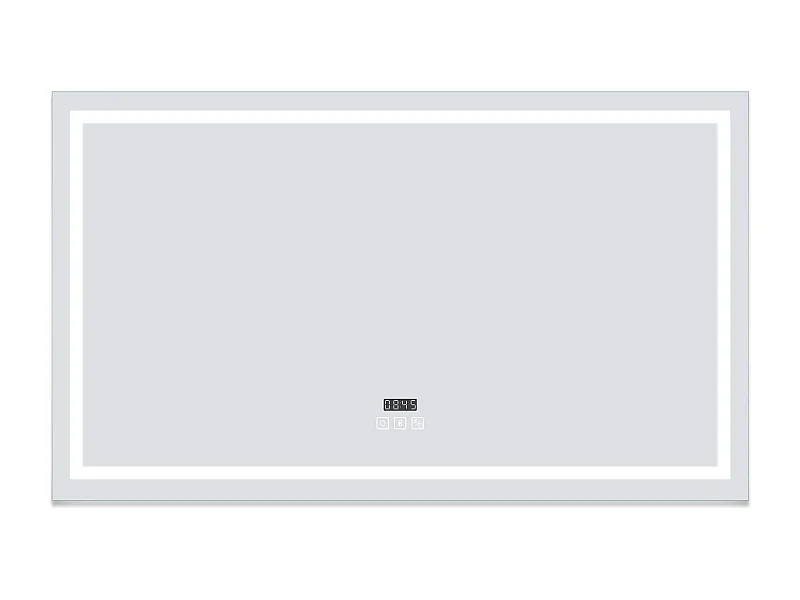 AICA Miroir de salle de bain LED Bluetooth 160x80 cm, tricolore + horloge + mémoire + dimmable + anti-buée