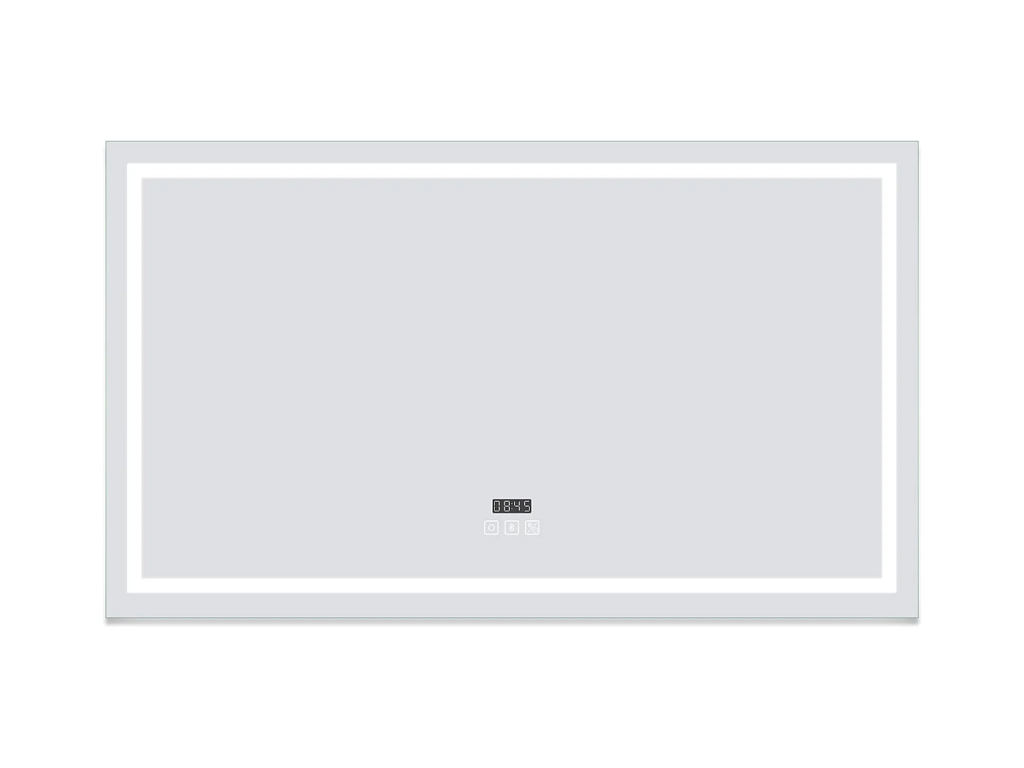 AICA Miroir de salle de bain LED Bluetooth 160x80 cm, tricolore + horloge + mémoire + dimmable + anti-buée