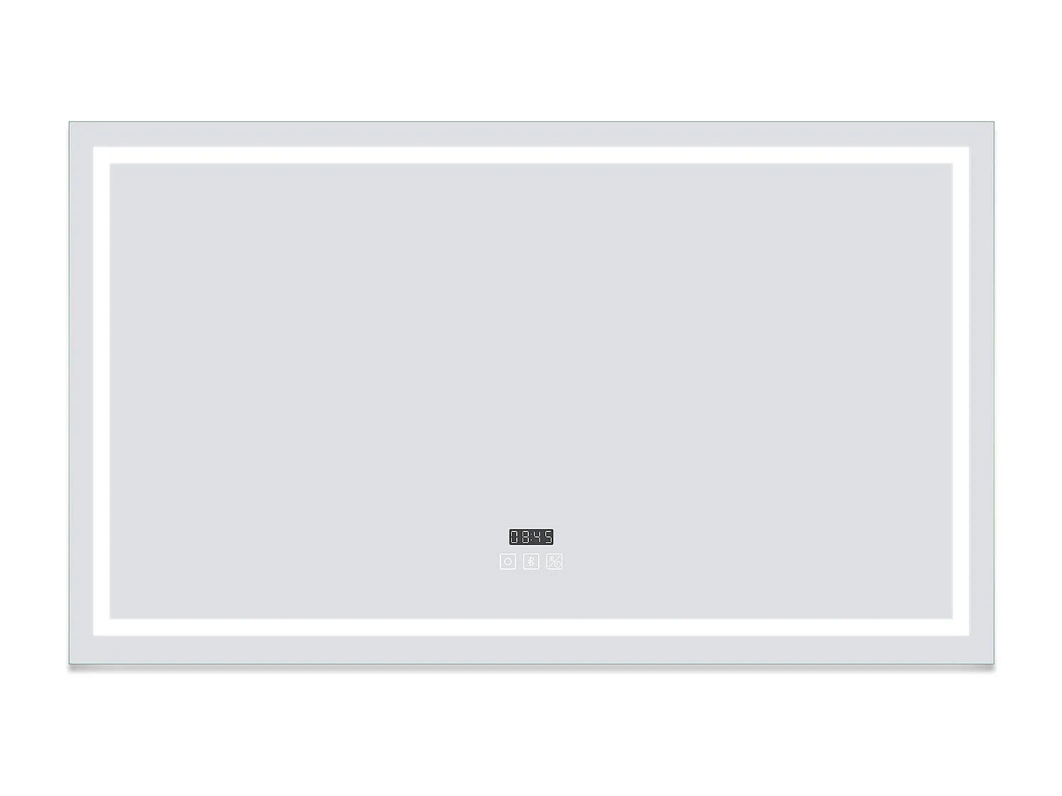 AICA Miroir de salle de bain LED Bluetooth 160x80 cm, tricolore + horloge + mémoire + dimmable + anti-buée