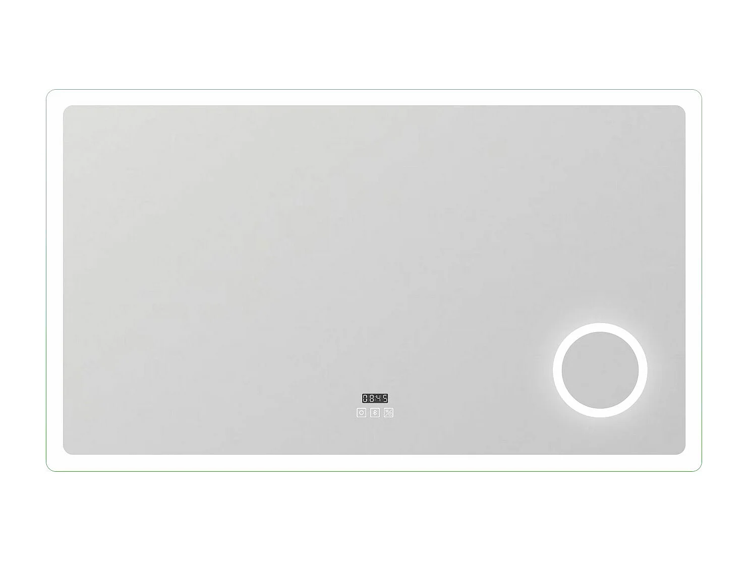 AICA Miroir salle de bain bluetooth + loupe + horloge + tricolore + anti-buée 160x80cm dimmable,mémoire,tactile,led