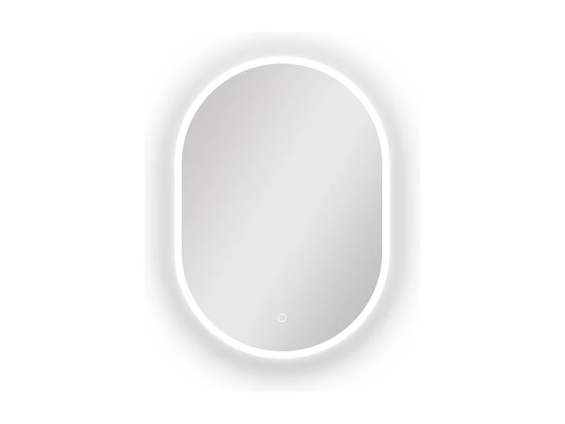 AICA Miroir de salle de bain ovale 45x80cm, mémoire + dimmable + anti-buée, IP44, 6000K blanc froid