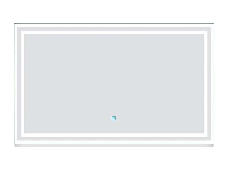 AICA Miroir lumineux dimmable, 90x70cm, avec mémoire, salle de bain anti-buée, 6000k blanc froid, IP44