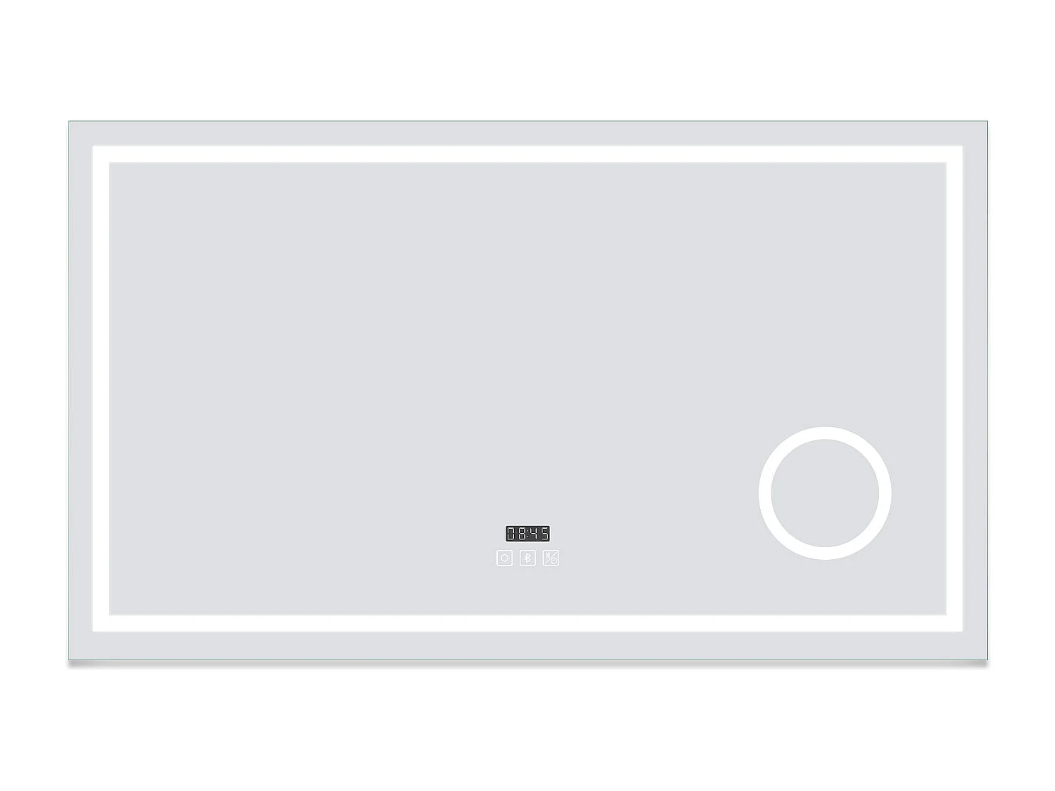 AICA Miroir de salle de bain LED 160x80cm tricolore anti-buée + loupe + bluetooth + horloge + mémoire + dimmable