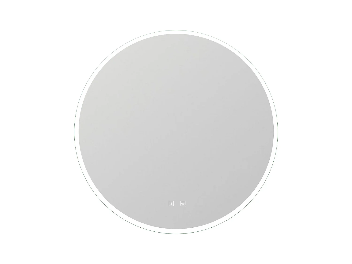 AICA Miroir de salle de bain rond Bluetooth 60cm tricolore + dimmable + mémoire + anti-buée, IP44 Miroir LED