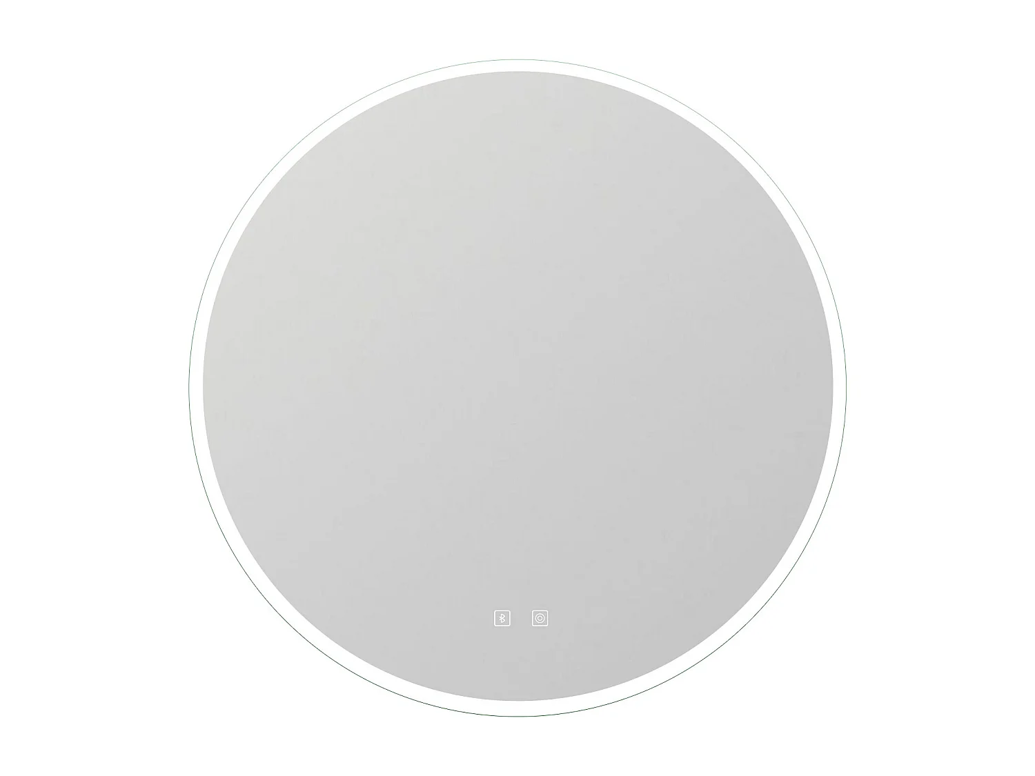 AICA Miroir de salle de bain rond Bluetooth 60cm tricolore + dimmable + mémoire + anti-buée, IP44 Miroir LED