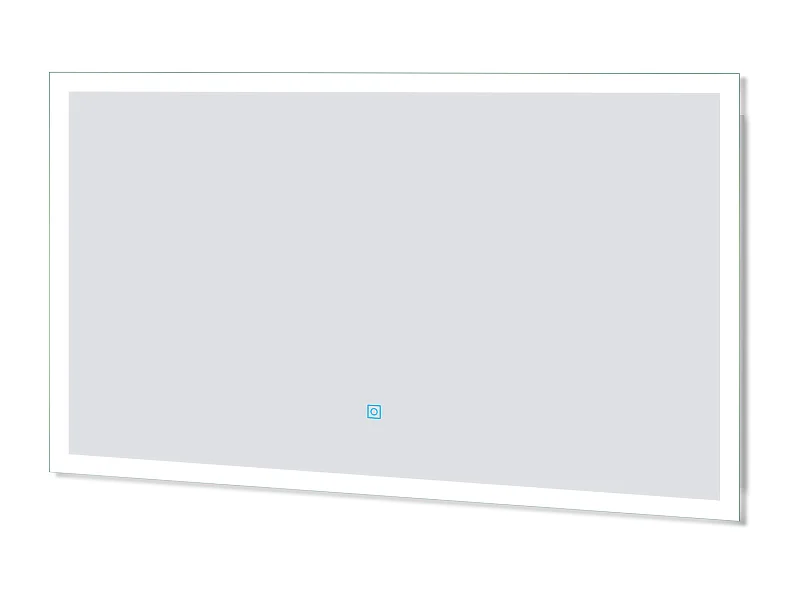 AICA Miroir lumineux à LED, 100x60cm, dimmable, avec mémoire et anti-buée, IP44, horizontal/vertical, blanc froid
