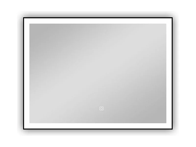 AICA Miroir de salle de bain LED 70x50cm avec cadre noir, 3 couleurs + anti-buée + mémoire + gradation infinie