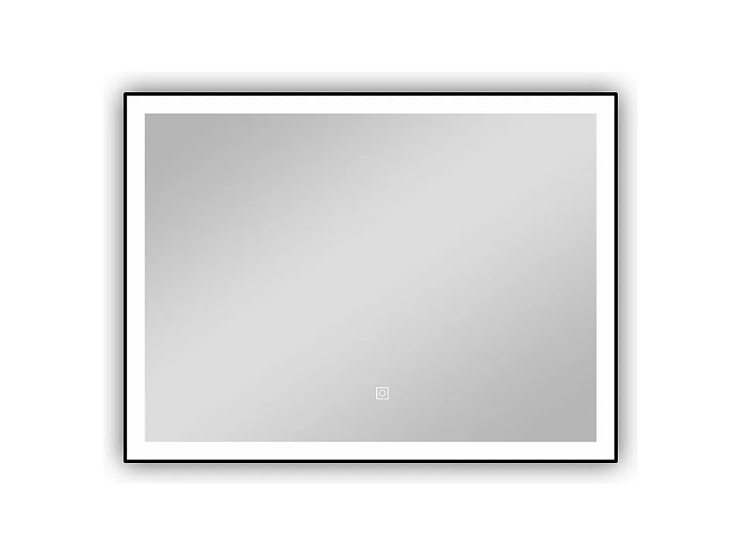 AICA Miroir de salle de bain LED 70x50cm avec cadre noir, 3 couleurs + anti-buée + mémoire + gradation infinie