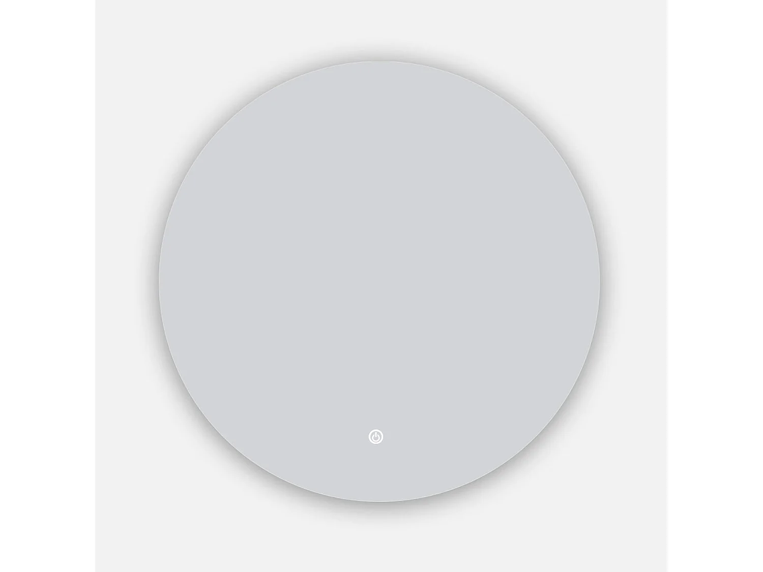 AICA Miroir LED rond sans cadre de 90cm, dimmable + mémoire + antibuée, IP44, horizontal/vertical, 6000k blanc froid