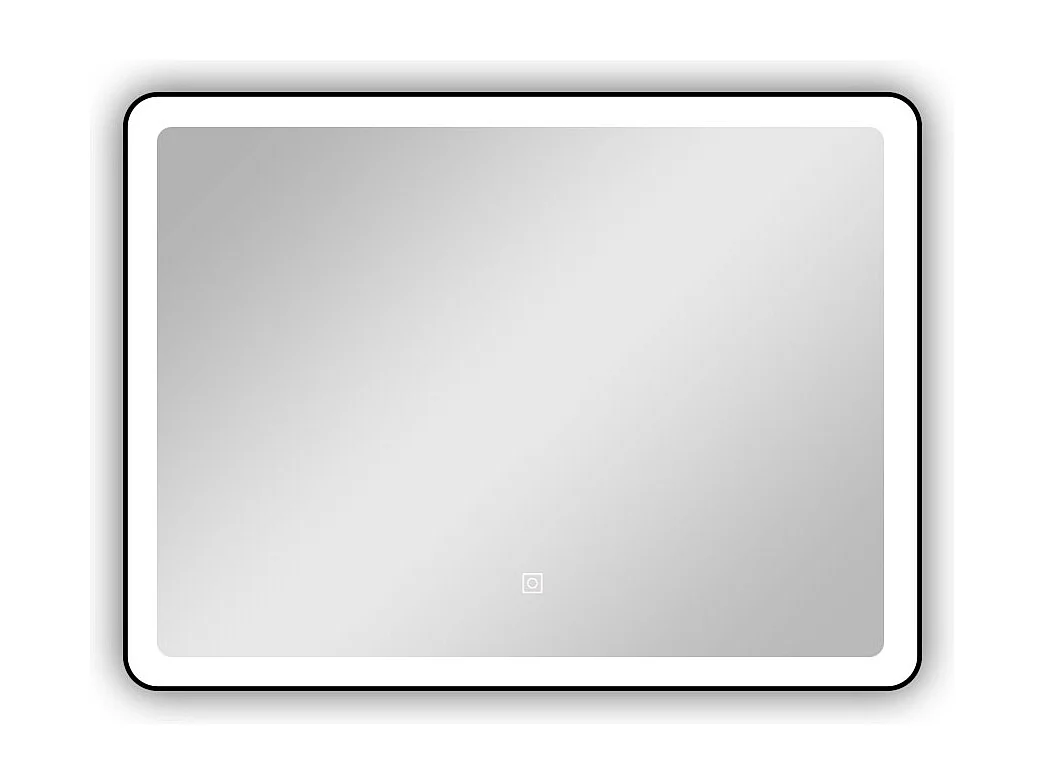 AICA Miroir de salle de bain LED 80x60cm avec cadre noir, tricolore + anti-buée + mémoire + gradation infinie