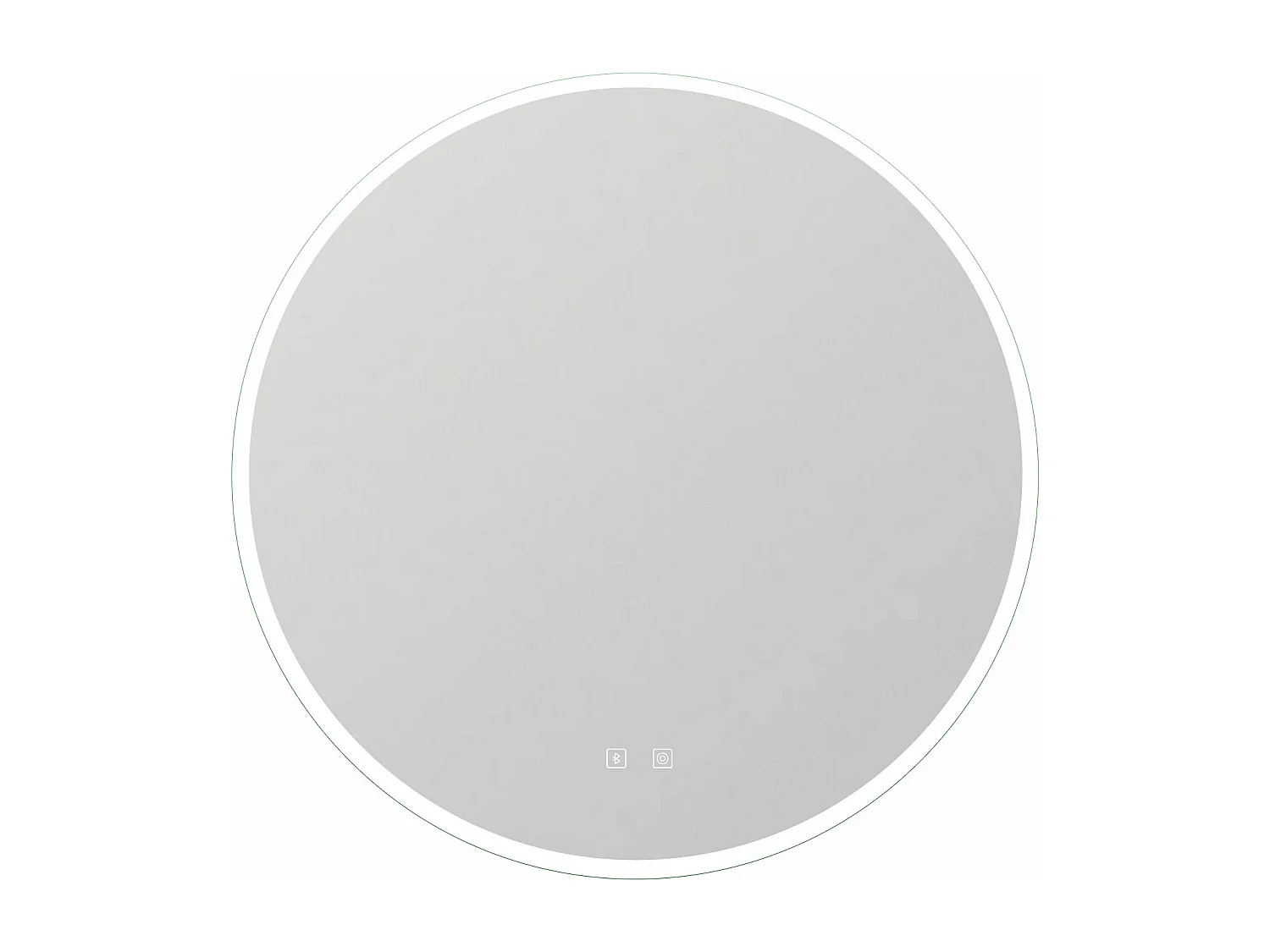 AICA Miroir de salle de bain rond Bluetooth 80cm tricolore + dimmable + mémoire + anti-buée, IP44 Miroir LED