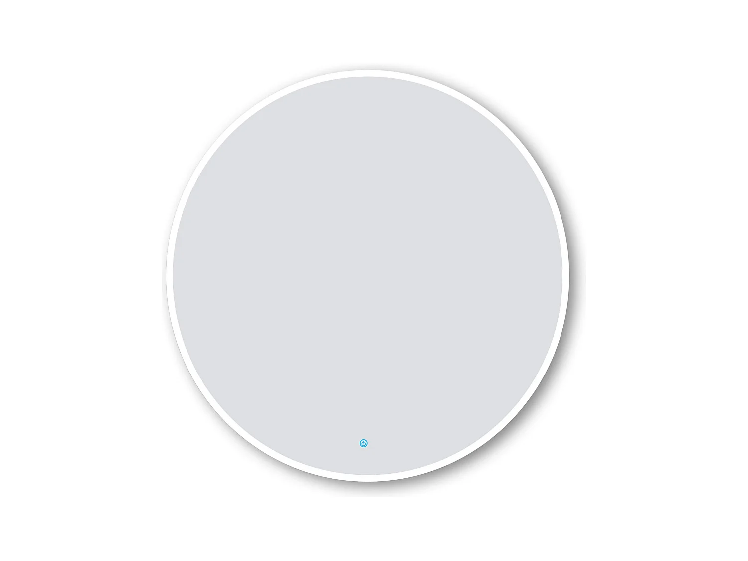 AICA Miroir de salle de bain LED rond de 100cm, dimmable + mémoire + antibuée, avec interrupteur tactile, blanc