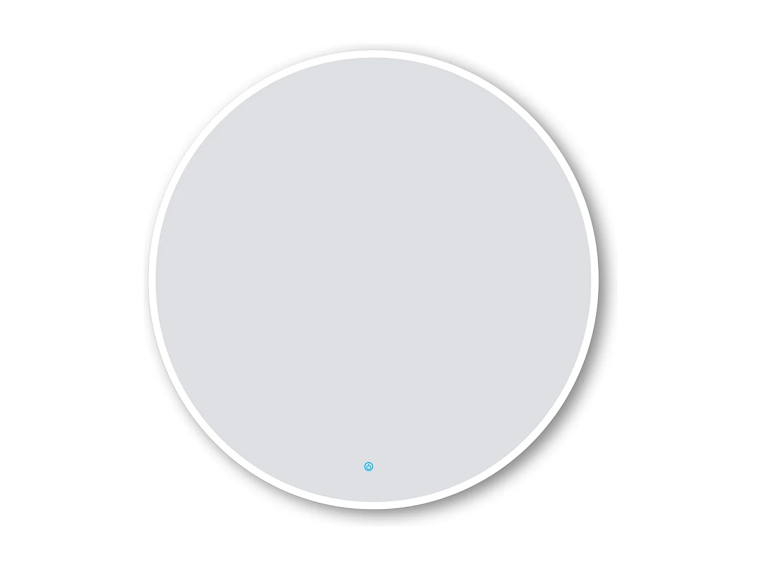 AICA Miroir de salle de bain LED rond de 100cm, dimmable + mémoire + antibuée, avec interrupteur tactile, blanc