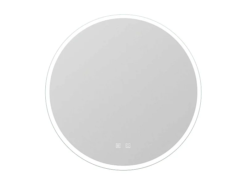 AICA Miroir de salle de bain 70cm avec anti-buée + 3 couleurs LED + luminosité réglables rond + interrupteur tactile