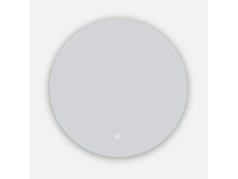 AICA Miroir LED rond sans cadre de 100cm, dimmable + mémoire + antibuée, IP44, horizontal/vertical, 6000k blanc froid