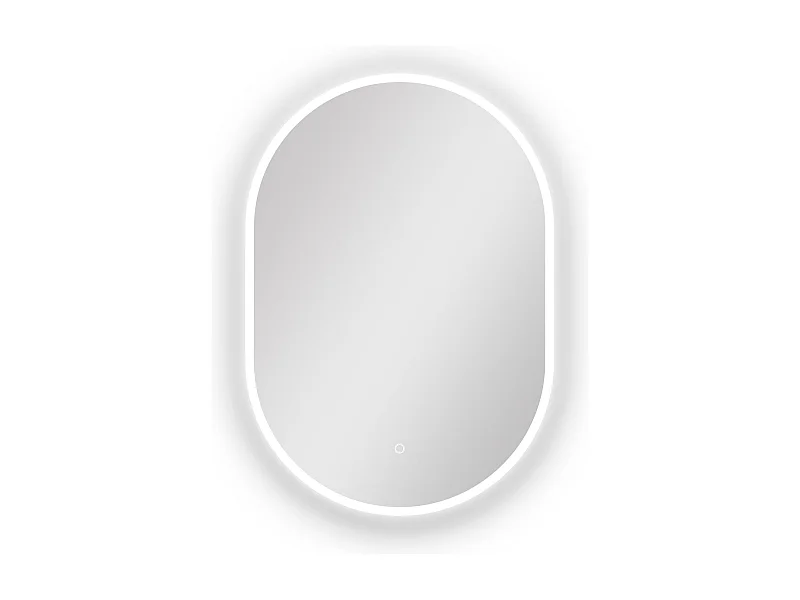 AICA Miroir de salle de bain ovale 50x90cm, mémoire + dimmable + anti-buée, IP44, 6000K blanc froid
