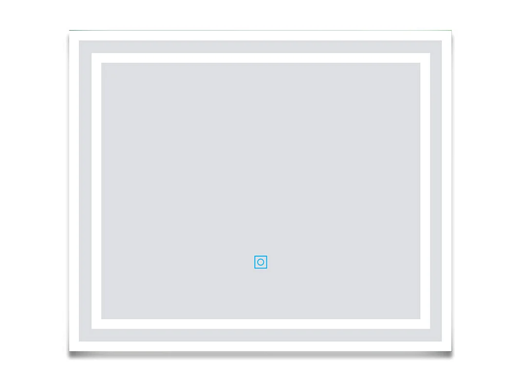 AICA Miroir lumineux dimmable, 80x60cm, avec mémoire, salle de bain anti-buée, 6000k blanc froid, IP44